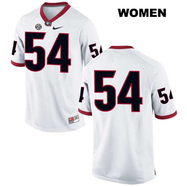 Georgia Bulldogs Women's Justin Shaffer #54 NCAA No Name Authentic White Nike Stitched College Football Jersey FLC1756KN
